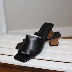 JAGGAR Footwear | JAGGAR The Label | Black Mule Sandal with Wood Block Heel